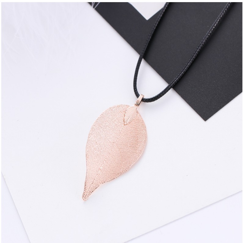 Hip-Hop Leaves Copper Necklace Patchwork Copper Necklaces 1 Piece