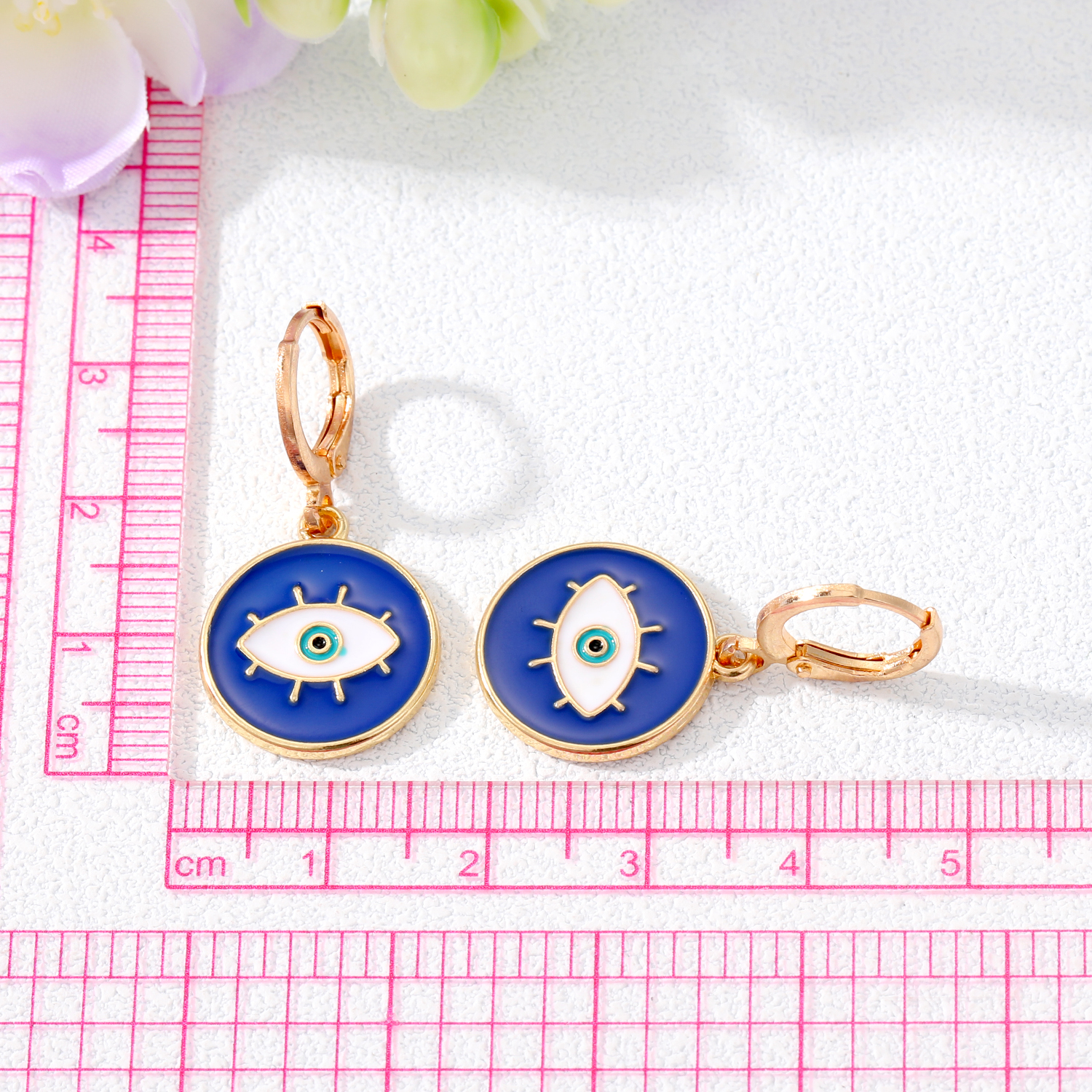 Basic Round Devilu0027S Eye Alloy Enamel Earrings 1 Piece