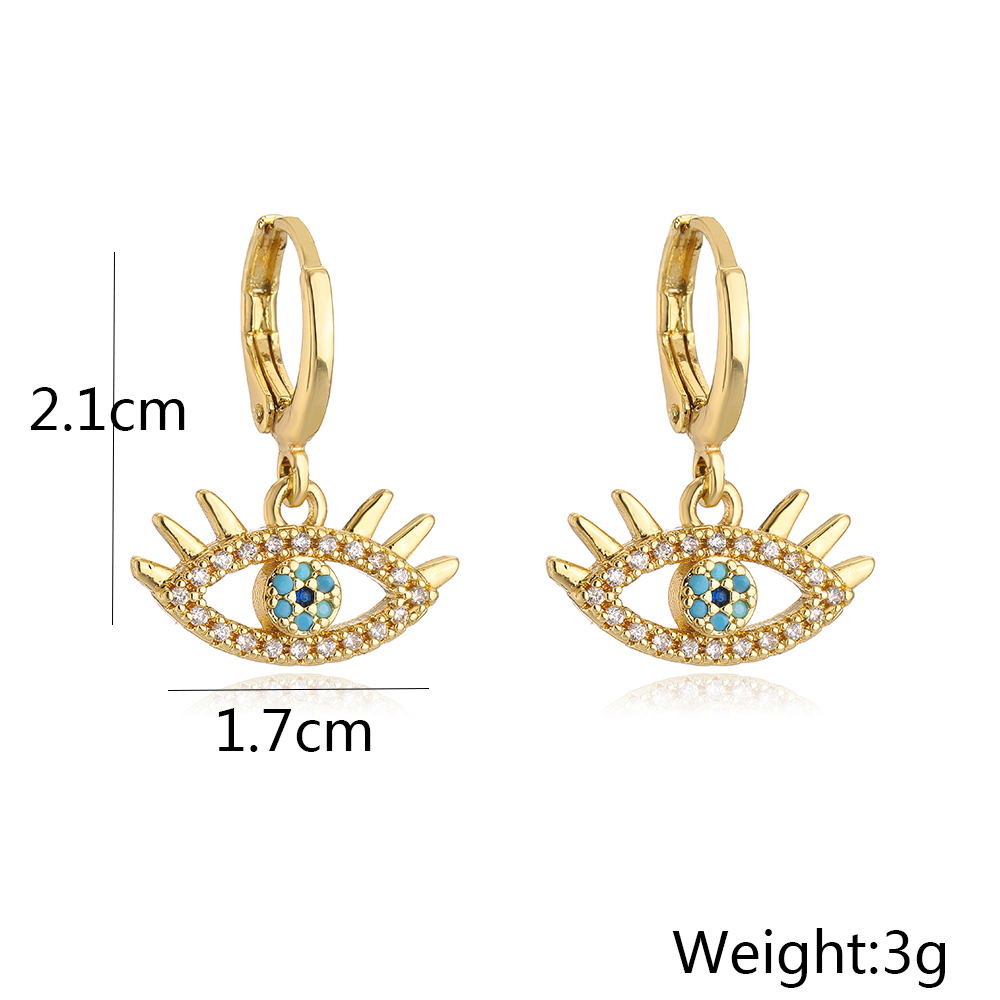 Fashion Eye Copper Drop Earrings Inlay Zircon Copper Earrings