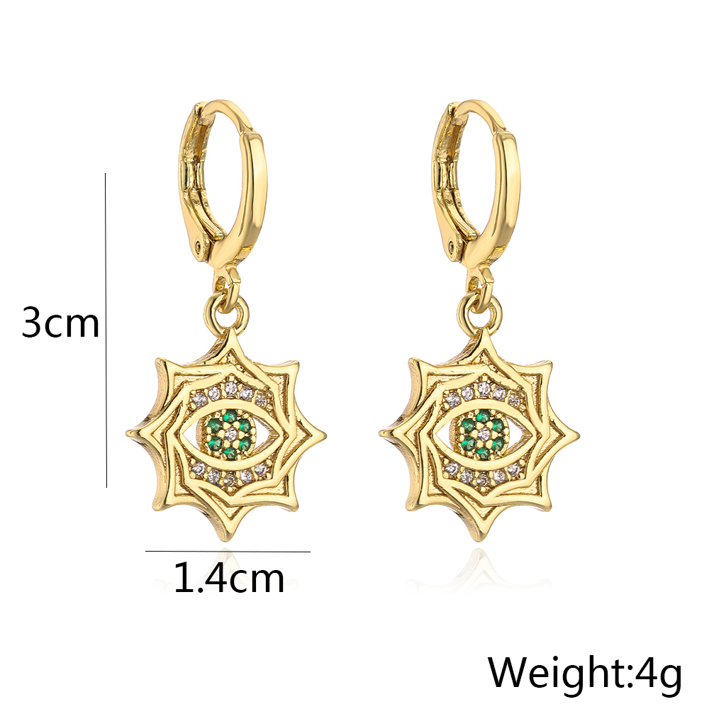 Fashion Eye Copper Drop Earrings Inlay Zircon Copper Earrings