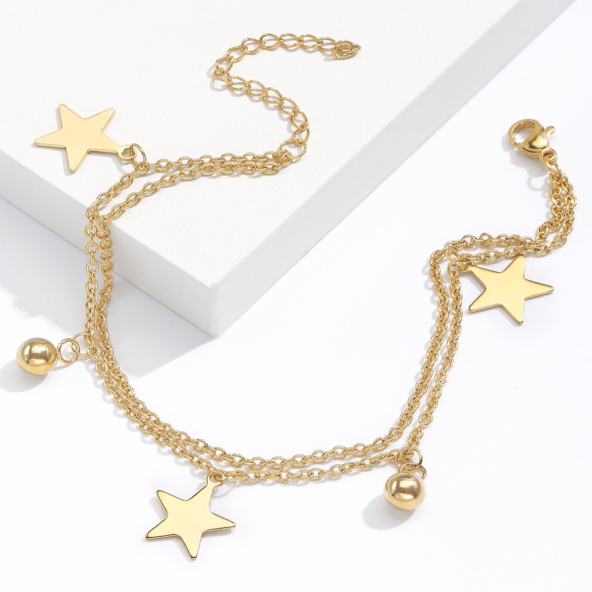 Simple Style Star Dragonfly Butterfly Stainless Steel Plating Anklet 1 Piece