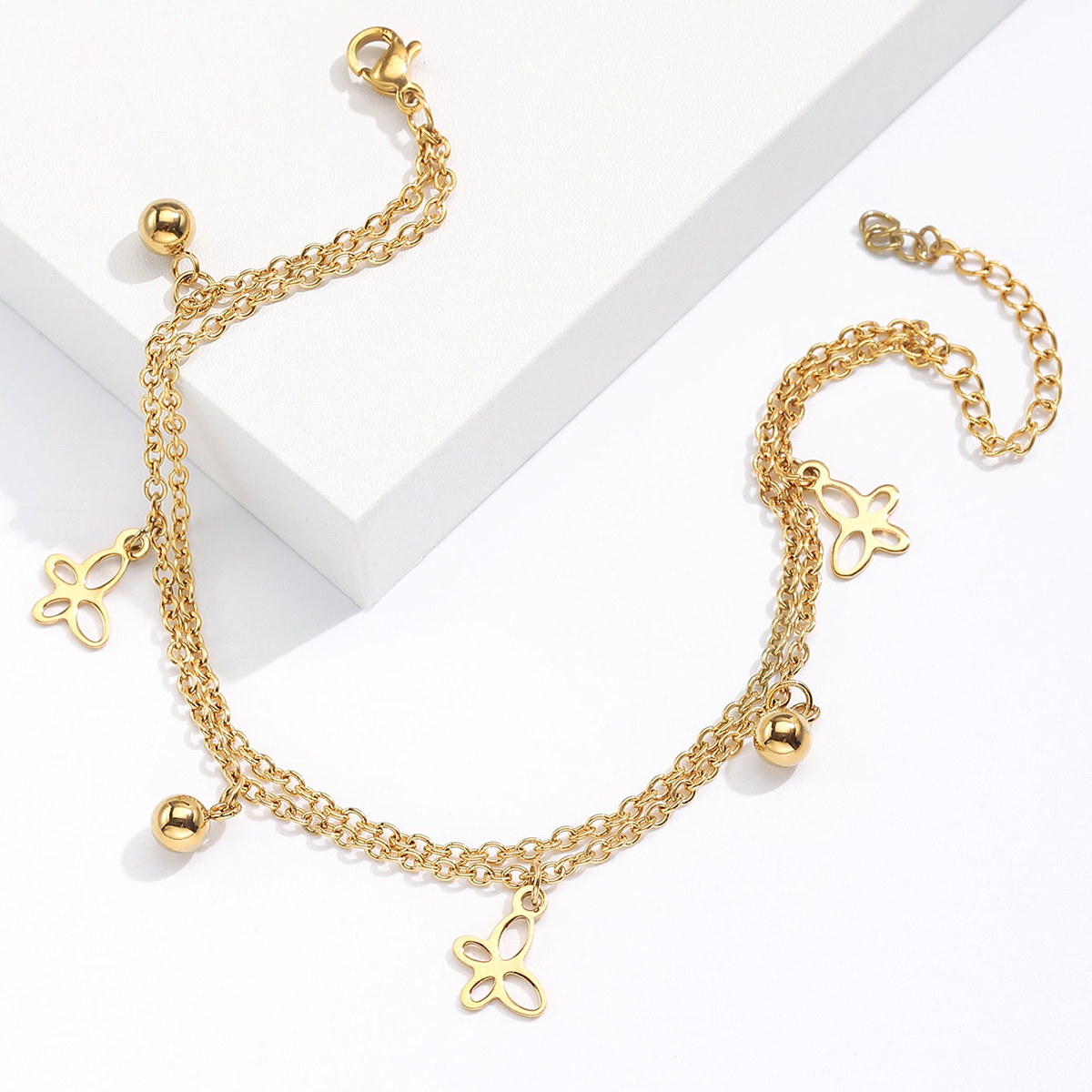 Simple Style Star Dragonfly Butterfly Stainless Steel Plating Anklet 1 Piece