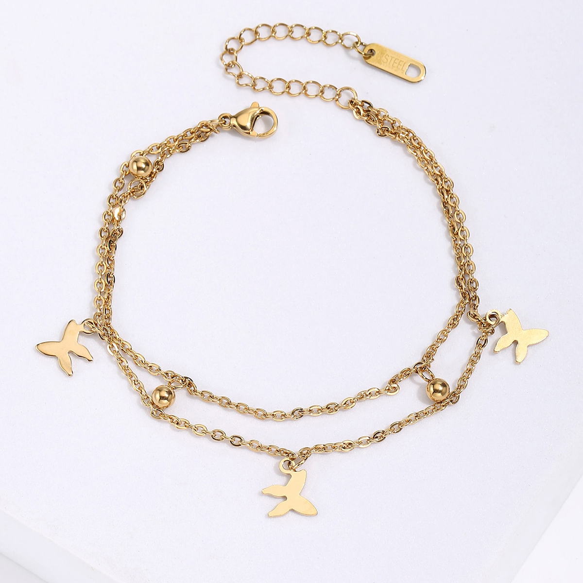 Simple Style Star Dragonfly Butterfly Stainless Steel Plating Anklet 1 Piece