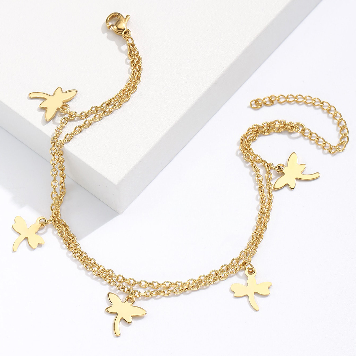 Simple Style Star Dragonfly Butterfly Stainless Steel Plating Anklet 1 Piece