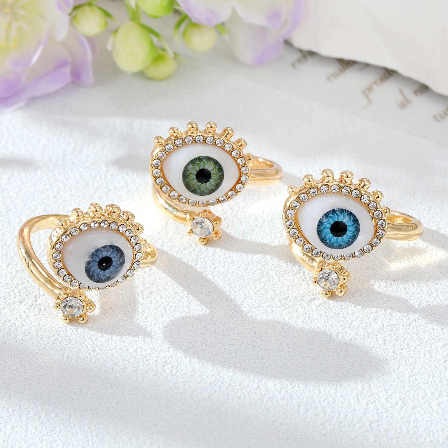 Fashion Devilu0027S Eye Alloy Resin Open Ring 1 Piece