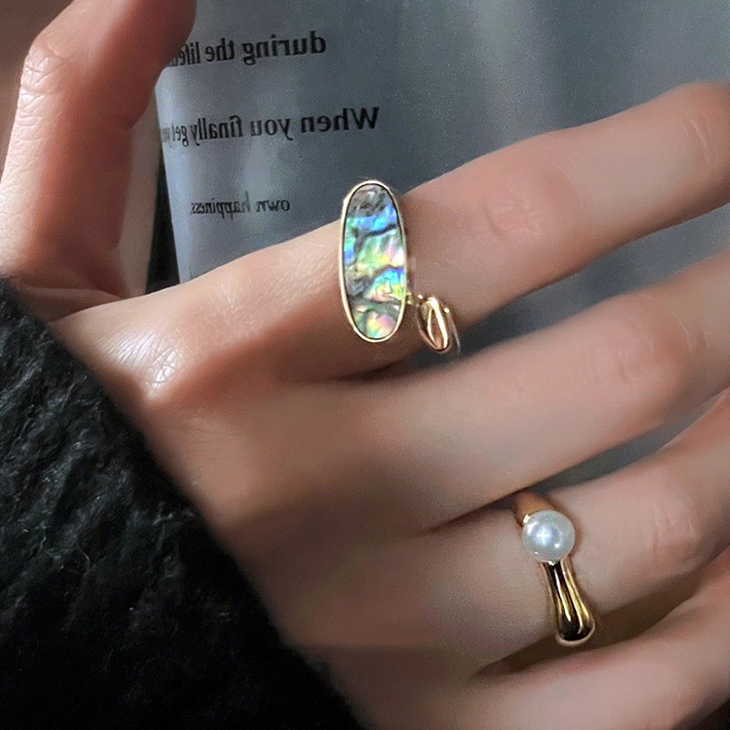 Simple Style Geometric Copper Open Ring Inlay Copper Rings