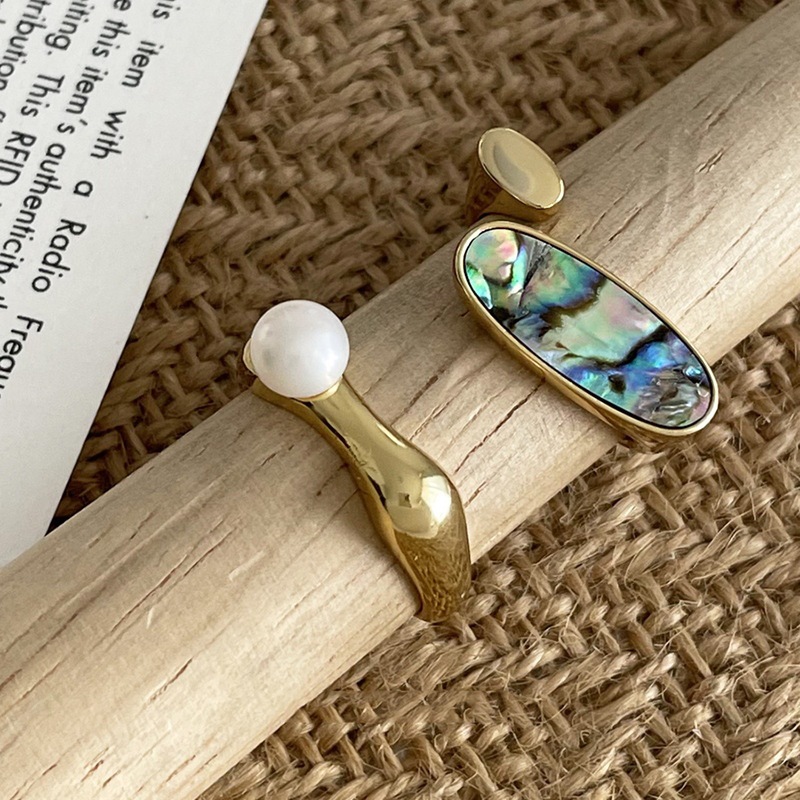 Simple Style Geometric Copper Open Ring Inlay Copper Rings