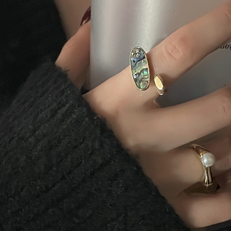 Simple Style Geometric Copper Open Ring Inlay Copper Rings