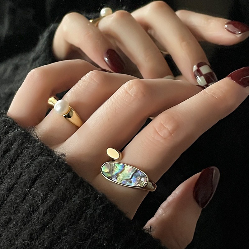 Simple Style Geometric Copper Open Ring Inlay Copper Rings