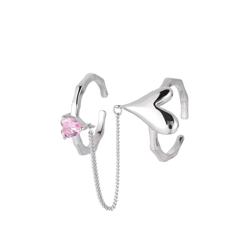Simple Style Heart Shape Copper Rings Rhinestones Copper Rings