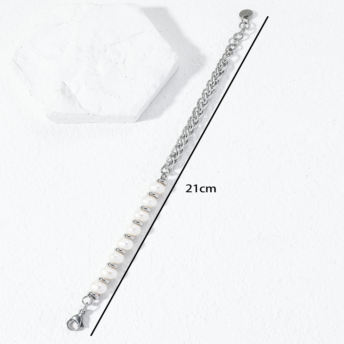 Simple Style Stainless Steel Bracelets Beaded Plating Stainless Steel Bracelets 1 Piece