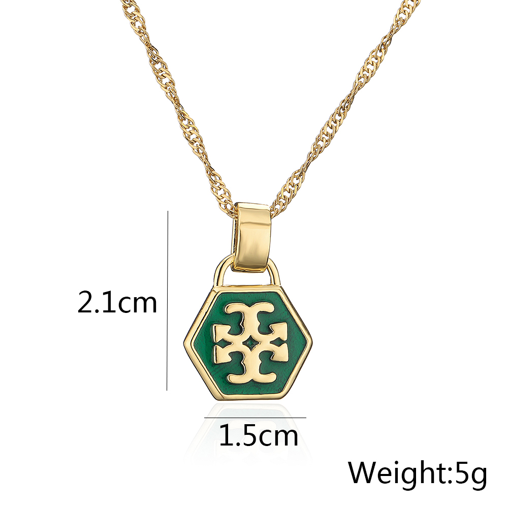 Fashion Geometric Copper Pendant Necklace Inlay Zircon Copper Necklaces