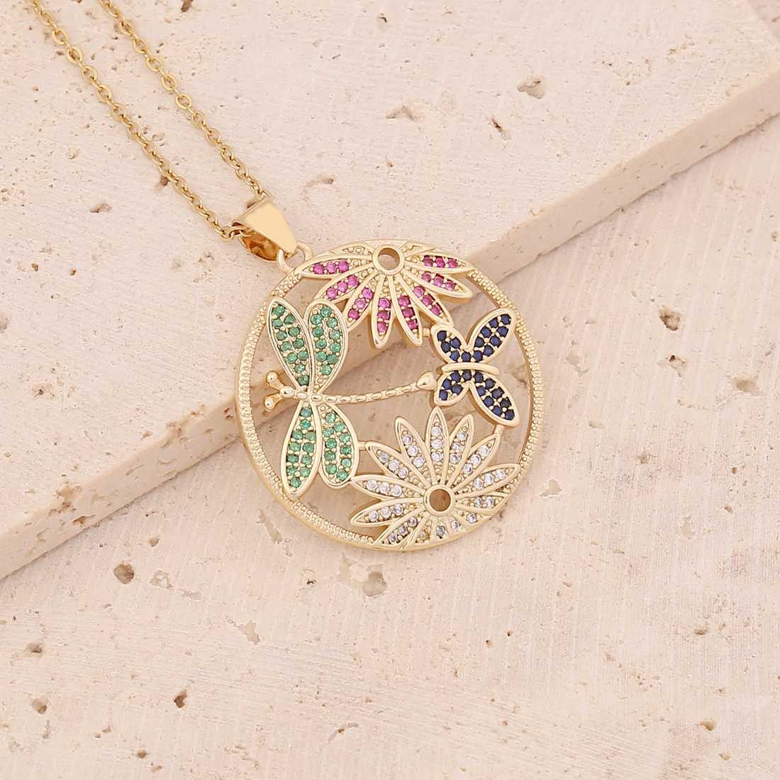 Fashion Heart Shape Owl Stainless Steel Pendant Necklace Inlay Zircon Stainless Steel Necklaces 1 Pi