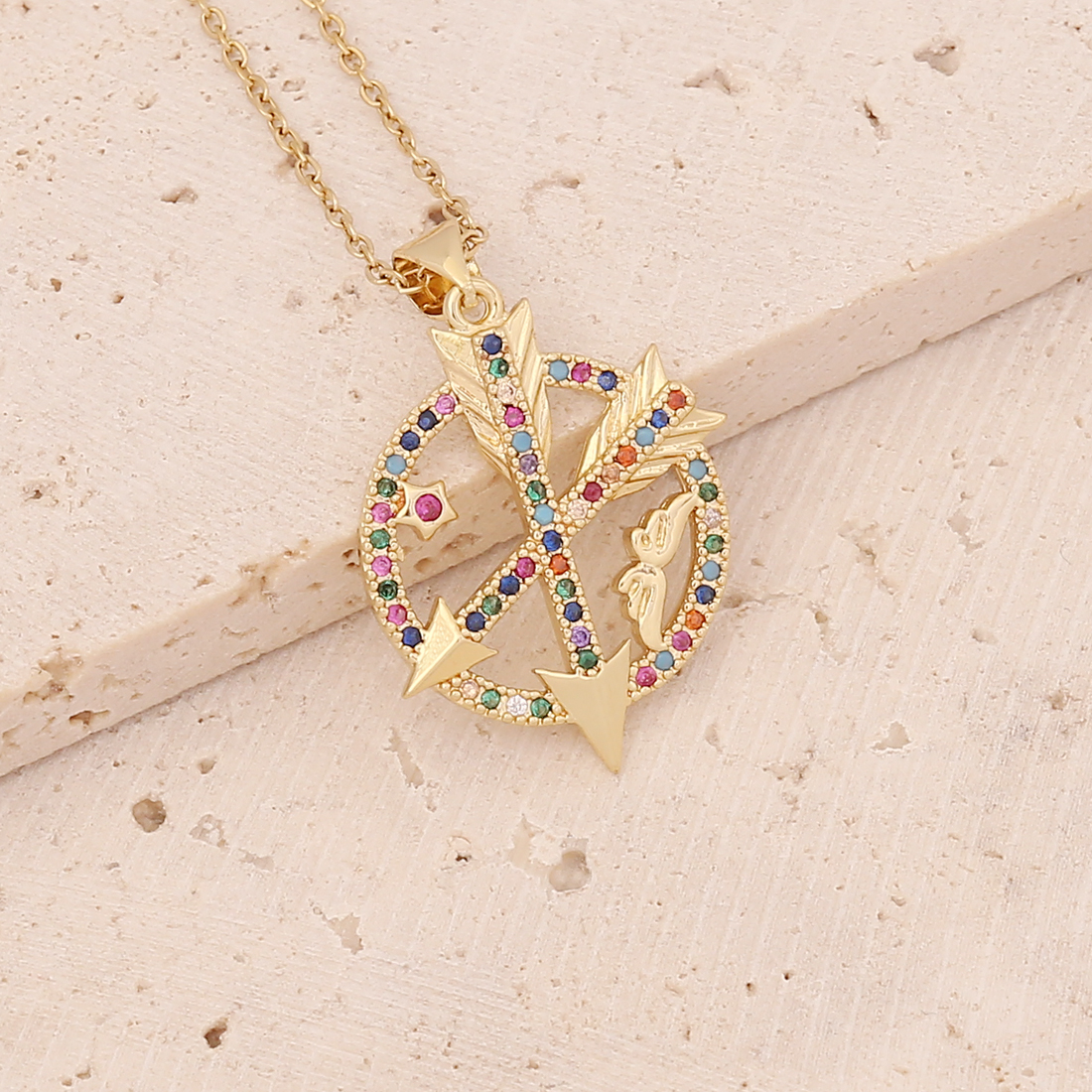 Fashion Heart Shape Owl Stainless Steel Pendant Necklace Inlay Zircon Stainless Steel Necklaces 1 Pi