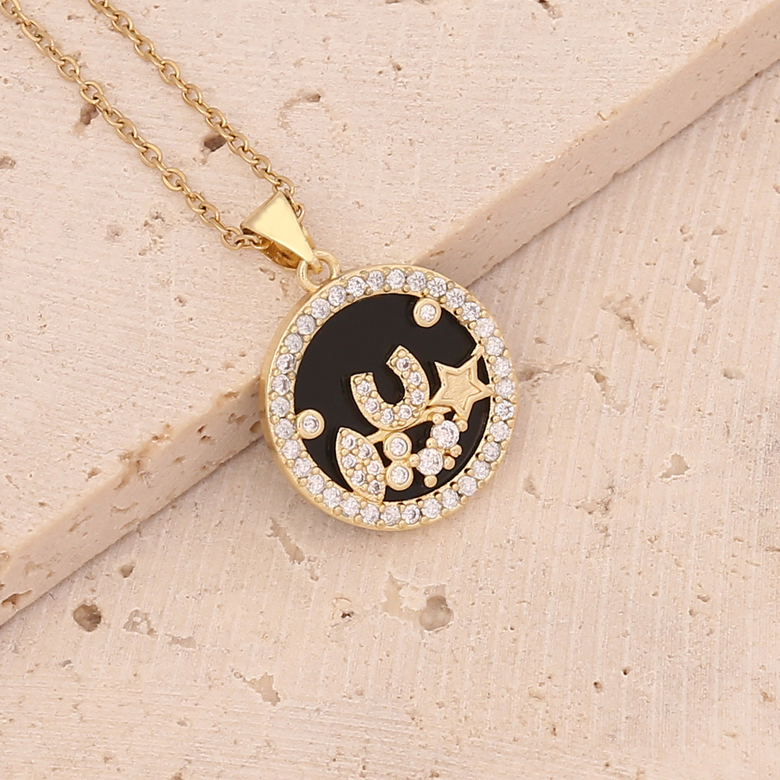 Fashion Heart Shape Owl Stainless Steel Pendant Necklace Inlay Zircon Stainless Steel Necklaces 1 Pi