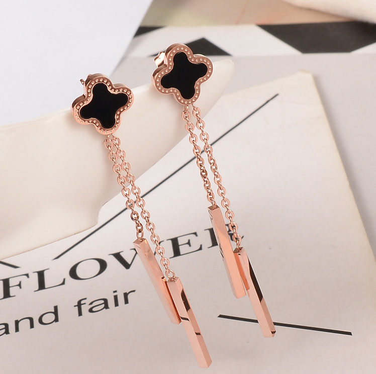 Fashion Titanium Steel Drop Earrings Plating Stainless Steel Earrings