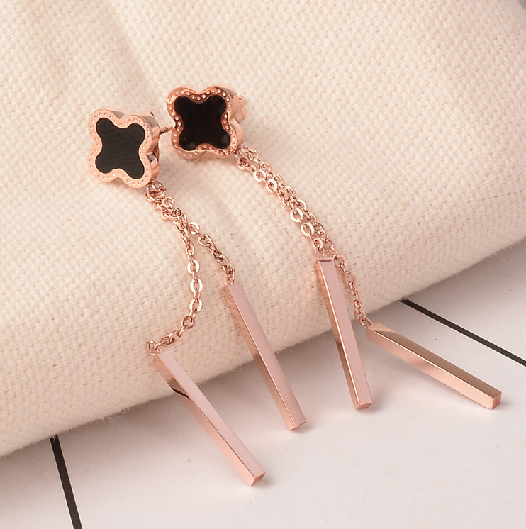 Fashion Titanium Steel Drop Earrings Plating Stainless Steel Earrings