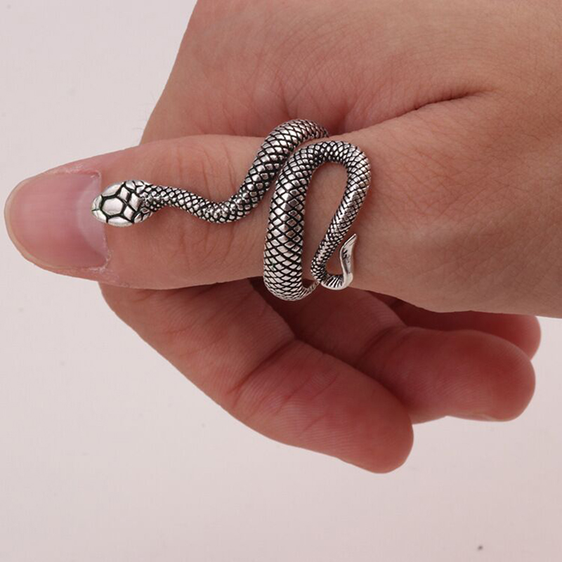 Funny Snake Alloy Plating Open Ring 1 Piece