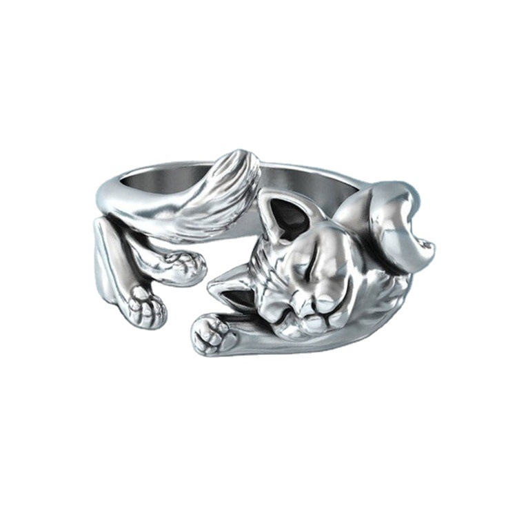 Simple Style Cat Alloy Plating Open Ring 1 Piece