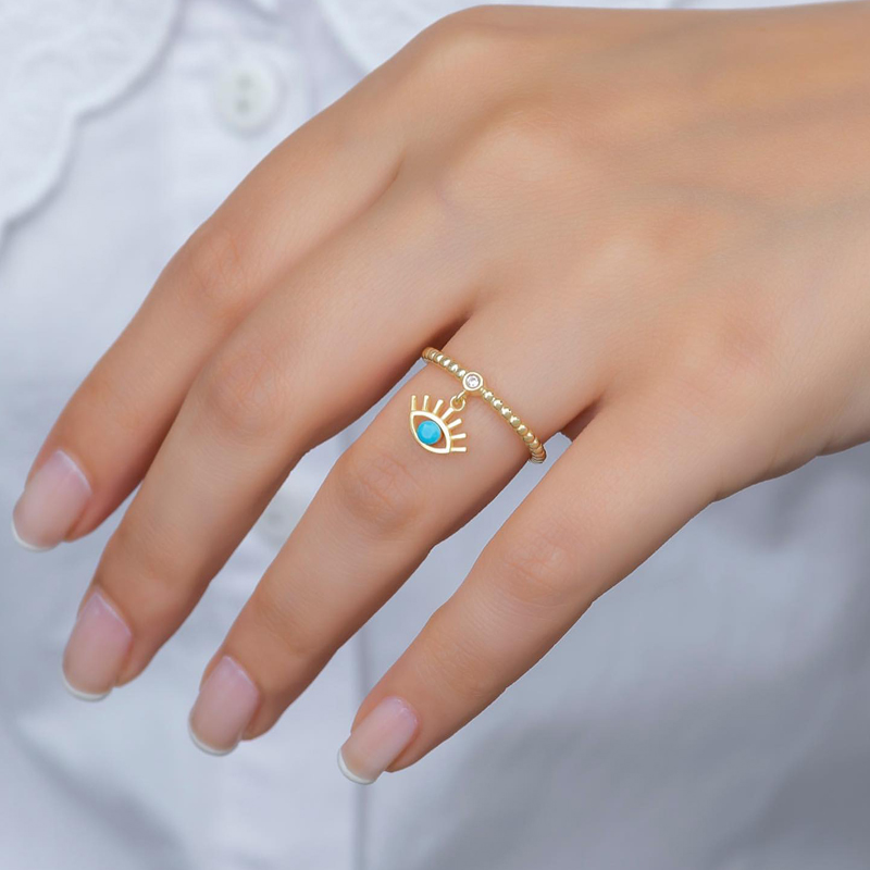 Fashion Devilu0027S Eye Alloy Plating Zircon Rings