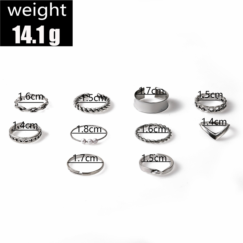 Simple Style Twist Alloy Enamel Plating Open Ring 10 Pieces