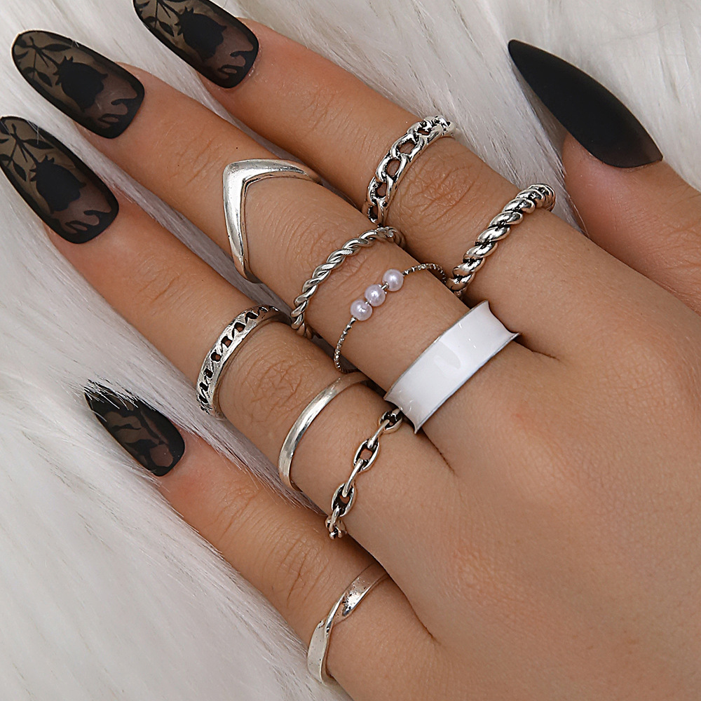 Simple Style Twist Alloy Enamel Plating Open Ring 10 Pieces