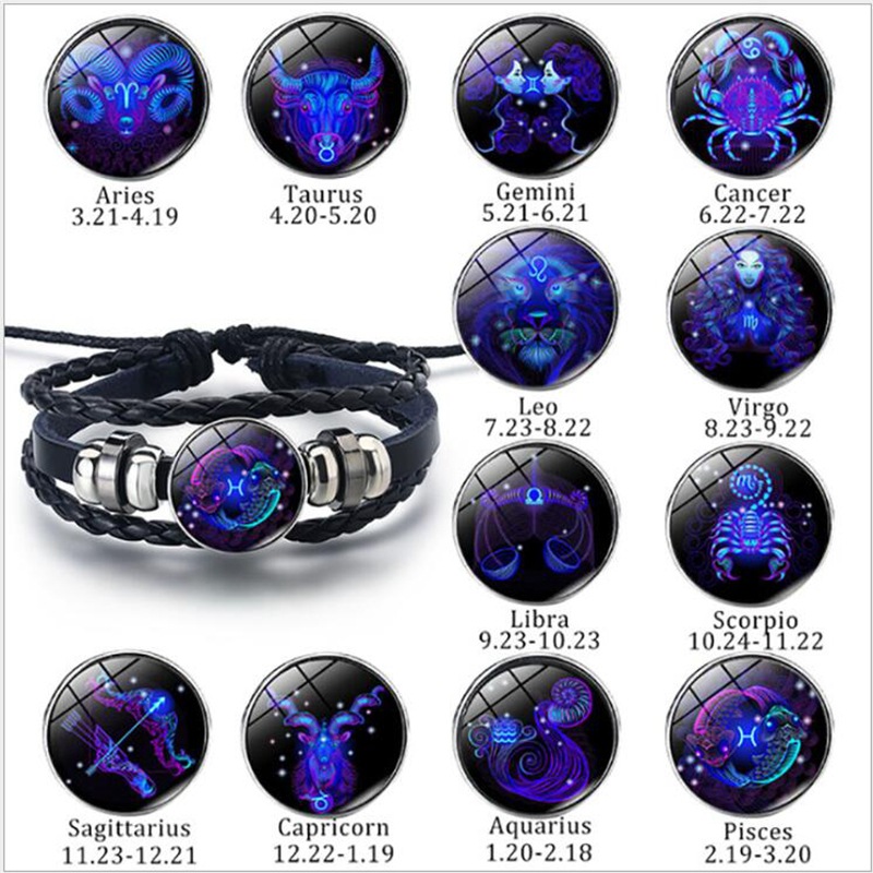 Retro Constellation PU Leather Knitting Bracelets 1 Piece