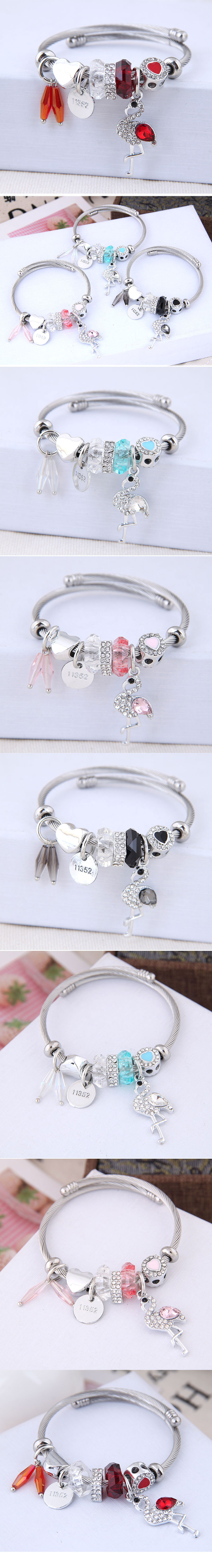 Fashion Swan Alloy Plating Inlay Rhinestone Bangle 1 Piece