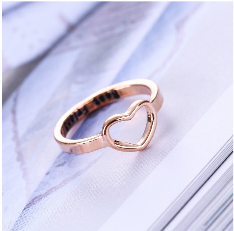 Fashion Heart Shape Alloy Hollow Out Rings 1 Piece