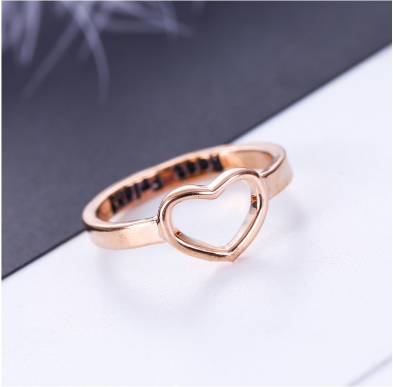 Fashion Heart Shape Alloy Hollow Out Rings 1 Piece