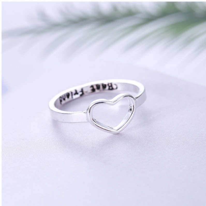 Fashion Heart Shape Alloy Hollow Out Rings 1 Piece
