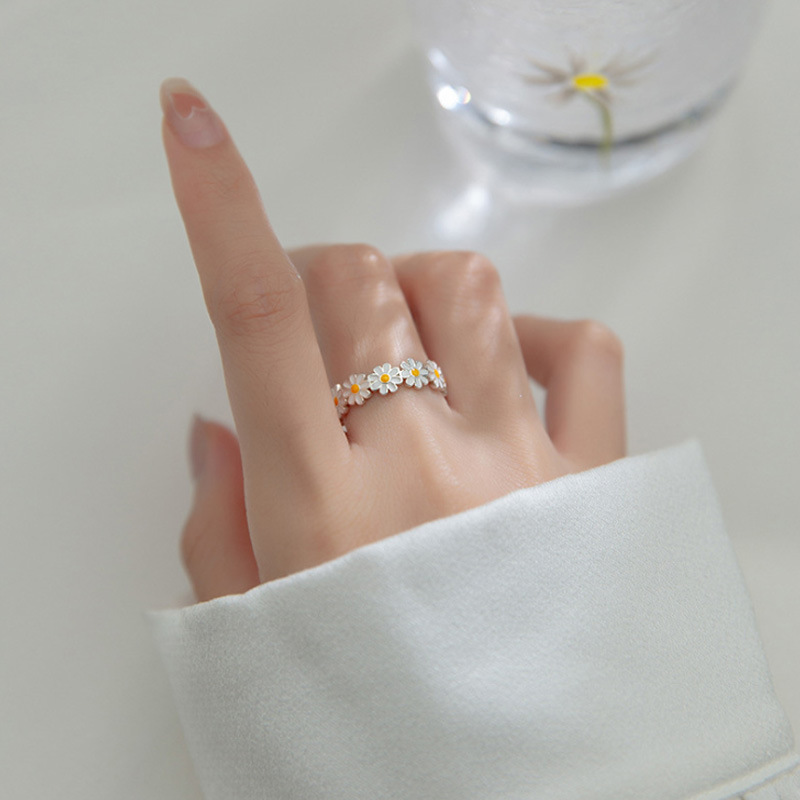 Fashion Daisy Alloy Plating Open Ring 1 Piece