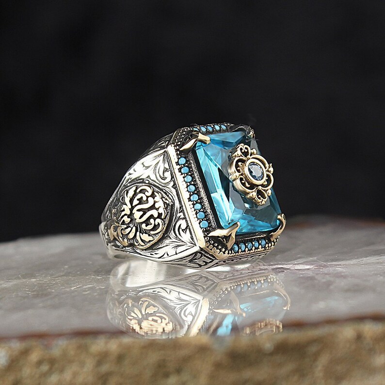 Baroque Style Geometric Alloy Inlay Artificial Gemstones Artificial Diamond Rings 1 Piece