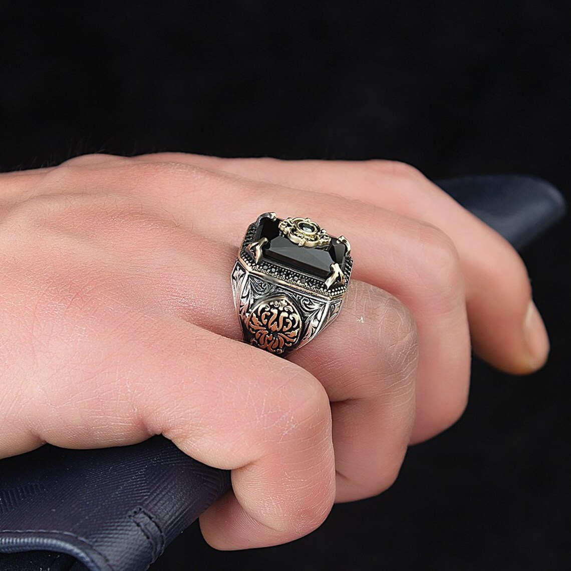 Baroque Style Geometric Alloy Inlay Artificial Gemstones Artificial Diamond Rings 1 Piece