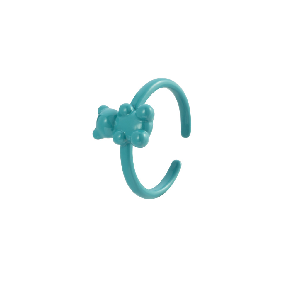 Cute Bear Resin Plating Open Ring 1 Piece