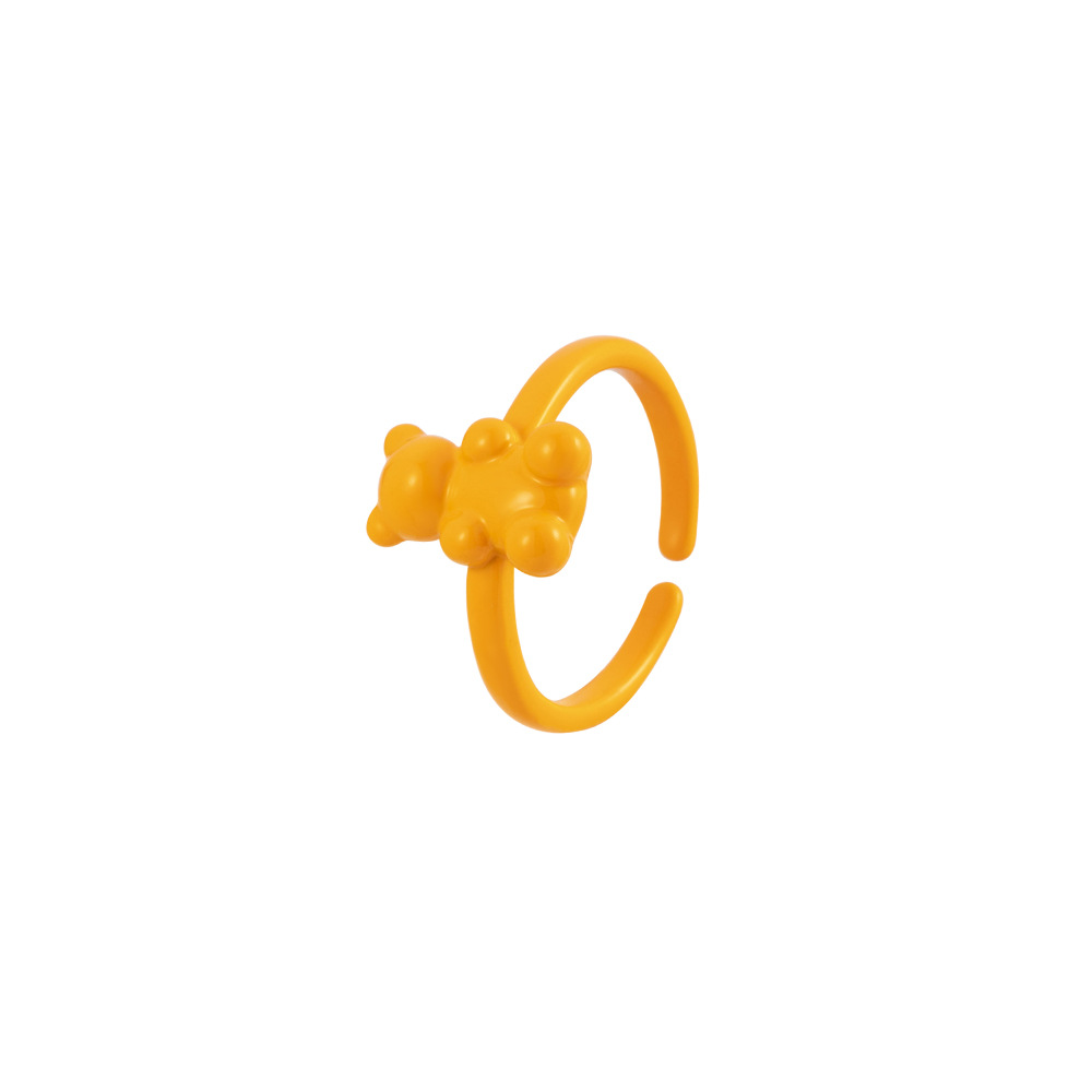 Cute Bear Resin Plating Open Ring 1 Piece