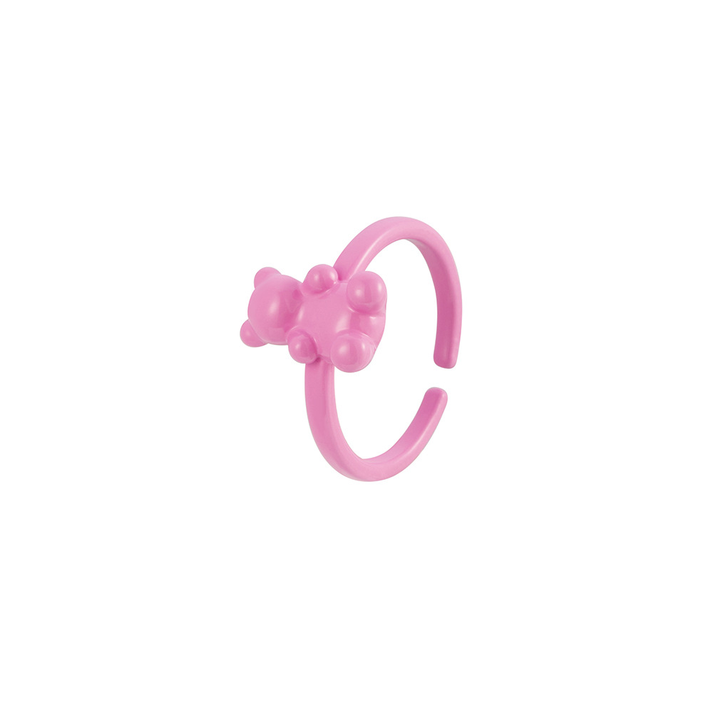 Cute Bear Resin Plating Open Ring 1 Piece