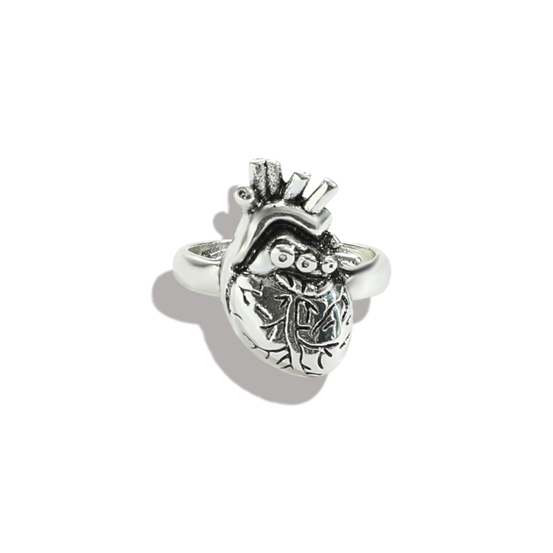 Punk Heart Shape Alloy Plating Rings