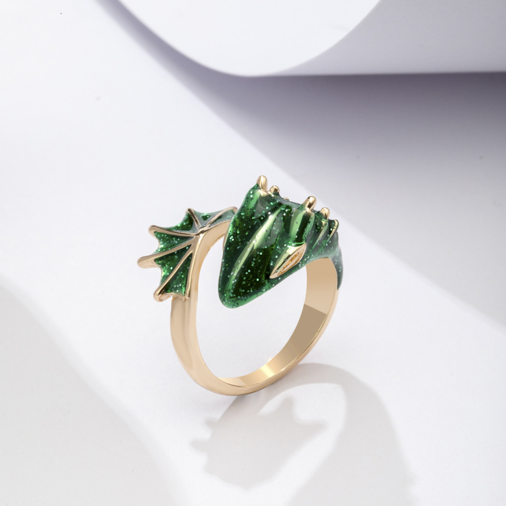 Retro Animal Alloy Enamel Open Ring 1 Piece