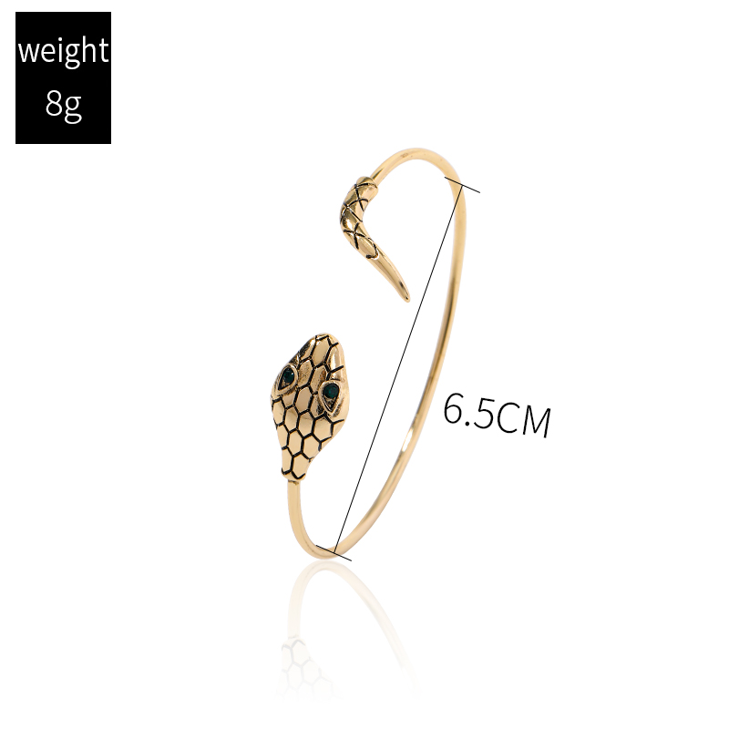 Fashion Snake Alloy Rhinestone Plating Inlay Zircon Bangle