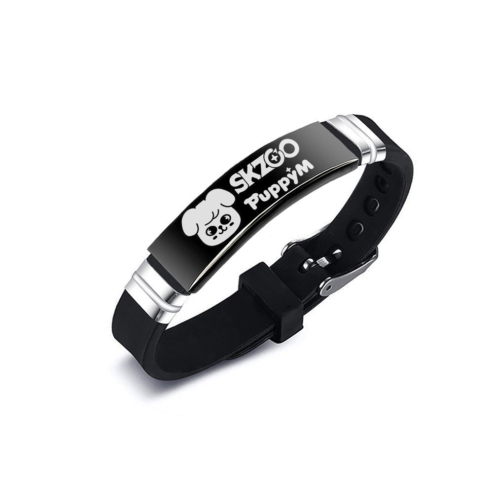Simple Style Letter Stainless Steel Silica Gel Bracelets Printing Stainless Steel Bracelets 1 Piece