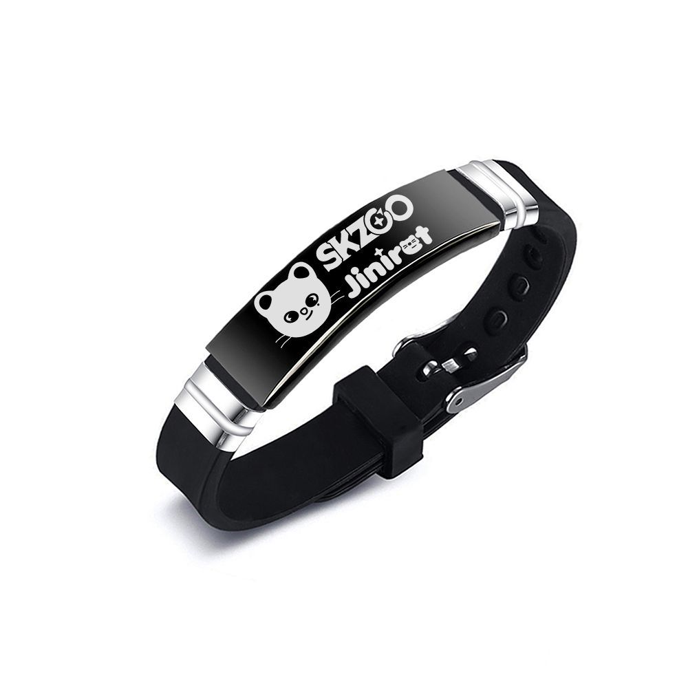 Simple Style Letter Stainless Steel Silica Gel Bracelets Printing Stainless Steel Bracelets 1 Piece