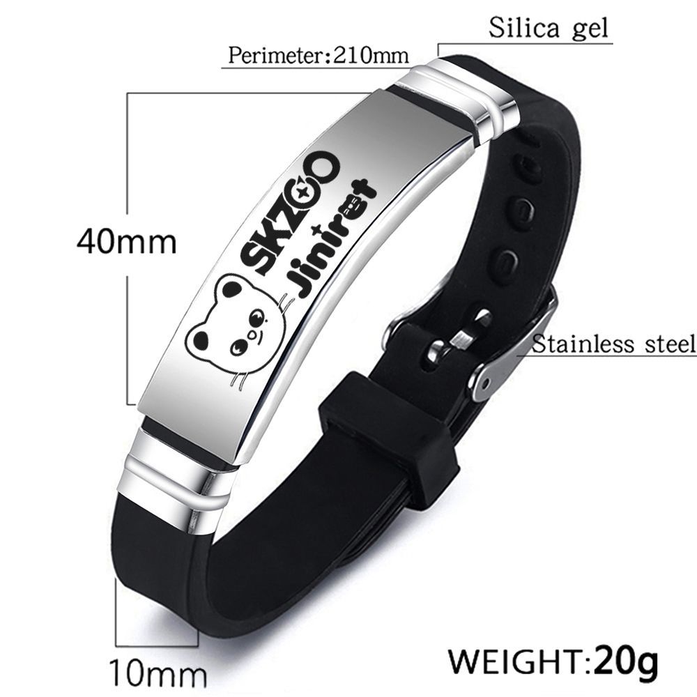 Simple Style Letter Stainless Steel Silica Gel Bracelets Printing Stainless Steel Bracelets 1 Piece