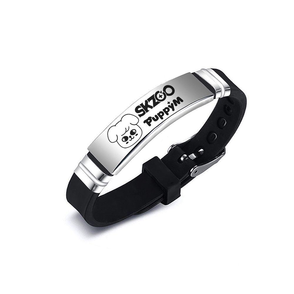 Simple Style Letter Stainless Steel Silica Gel Bracelets Printing Stainless Steel Bracelets 1 Piece