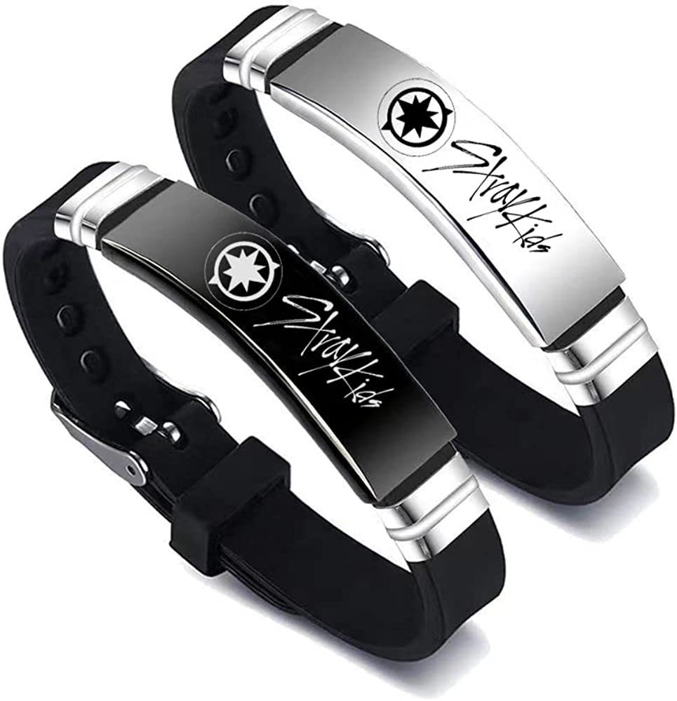 Simple Style Letter Stainless Steel Silica Gel Bracelets Printing Stainless Steel Bracelets 1 Piece