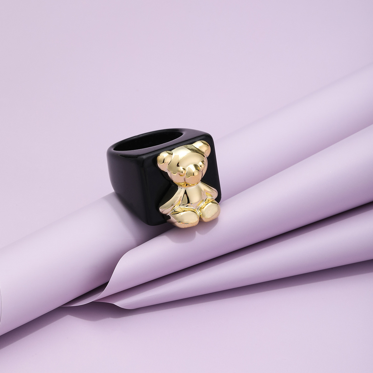 Fashion Bear Alloy Resin Rings 1 Piece