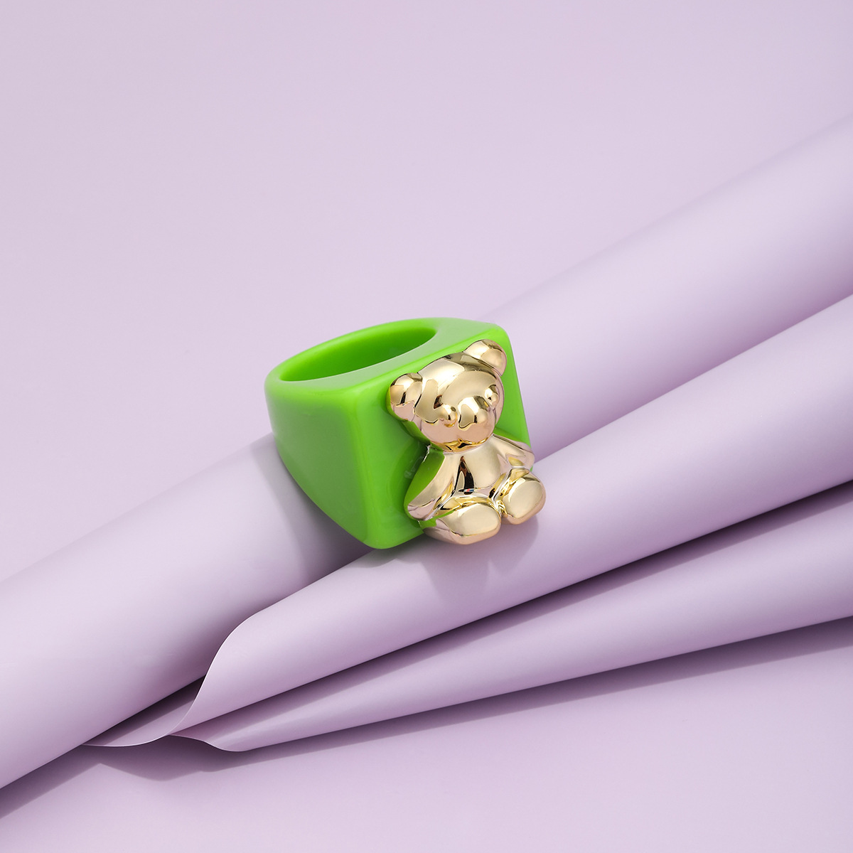 Fashion Bear Alloy Resin Rings 1 Piece