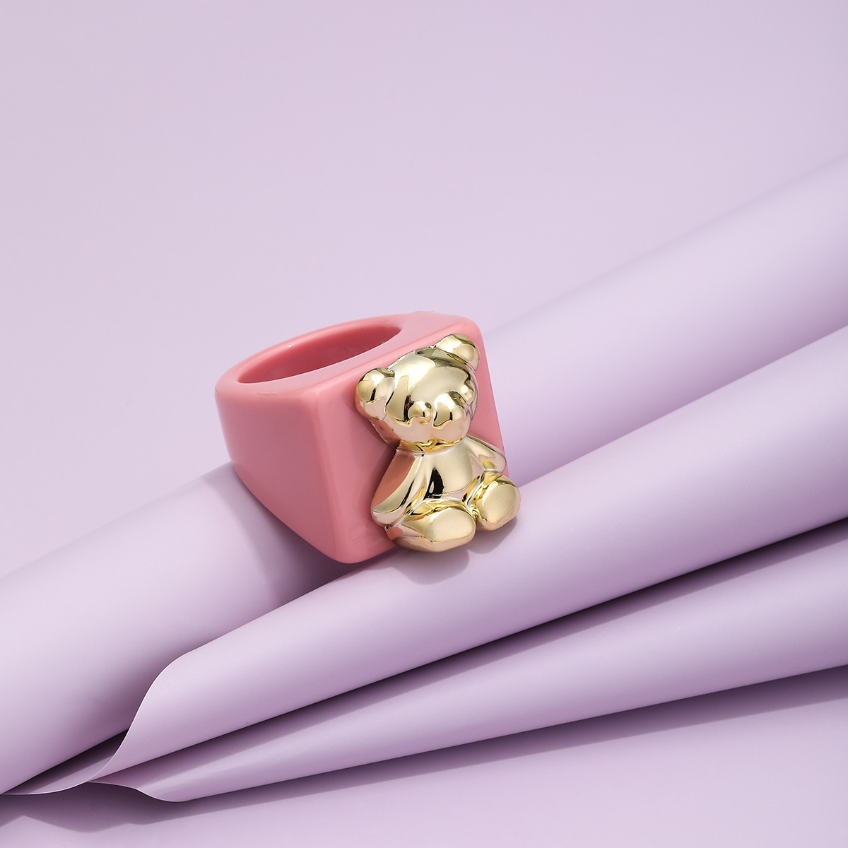 Fashion Bear Alloy Resin Rings 1 Piece