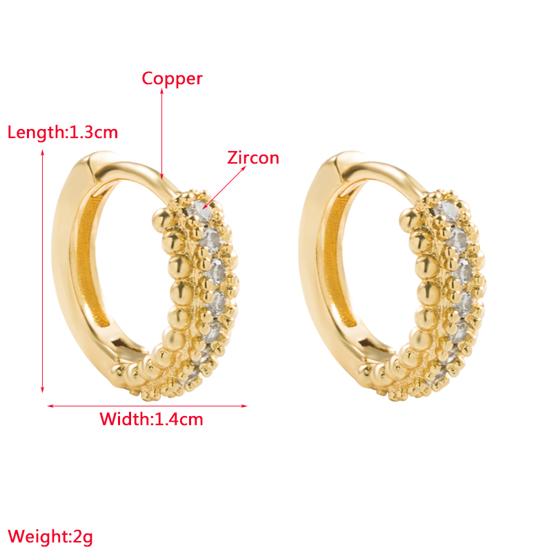 Fashion Snake Copper Earrings Plating Inlay Zircon Copper Earrings 1 Pair