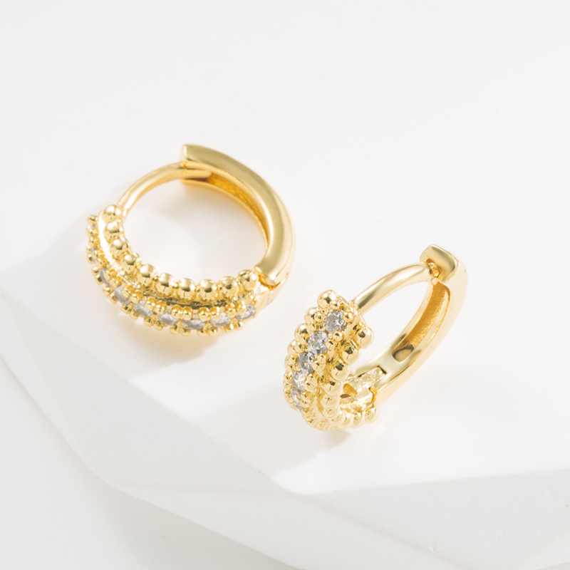 Fashion Snake Copper Earrings Plating Inlay Zircon Copper Earrings 1 Pair